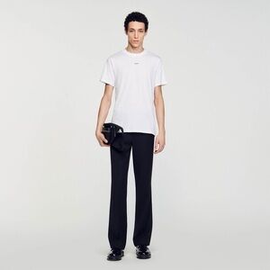 Sandro Men's White Essential Everyday T-Shirt size medium minimalist chic